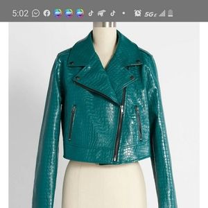 GREEN CROCODILE ROCKER JACKET